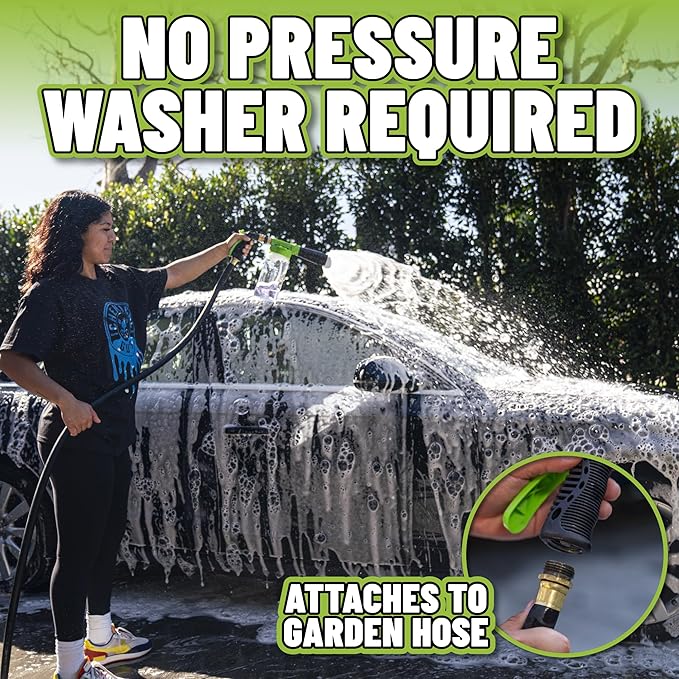 Chemical Guys Foam Blaster 6 Car Wash Gun, Chemical Guys Foam Gun, and Chenille Scratch-Free Microfiber Wash Mitt - Connects to Any Garden Hose for Thick Suds - Safe for Cars, Trucks, SUVs - 2 Items