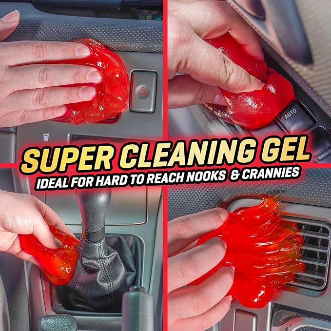 CarPlan Demon Slime 5.6 Oz - Car Interior Cleaner Gel | Putty Removes Dust & Dirt - for Detailing, Cleaning Vents, Cup Holders, Keyboards, Offices | Hot Cherry Scent