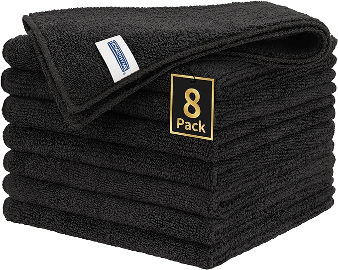 Microfiber Cleaning Cloth, Premium 8 Pack Cleaning Towels, Lint-Free & Streak-Free Ultra Absorbent, 300GSM Reusable Microfiber Towel for Cars Shop Garage Home and Kitchen, 12.6" x 12.6"