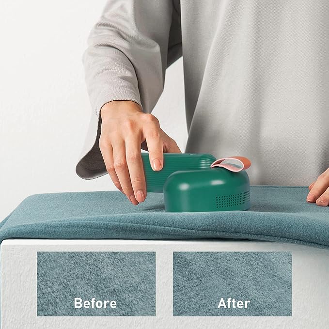 Fabric Shaver and Lint Remover, Dual-Head Lint Shaver Sweater Shaver with Dual-6-Leaf Blades, Rechargeable Electric Sweater Shaver Lint Ball Shaver Removing Fuzz Pills & Bobbles for Clothes,Couch