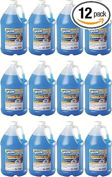 12 Pack Splash Original Blue Windshield Washer Fluid +32 Degree 1 Gallon