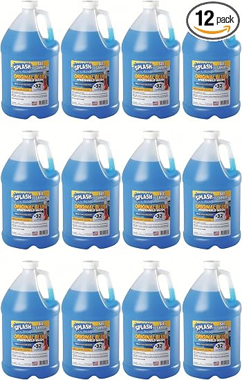 12 Pack Splash Original Blue Windshield Washer Fluid +32 Degree 1 Gallon