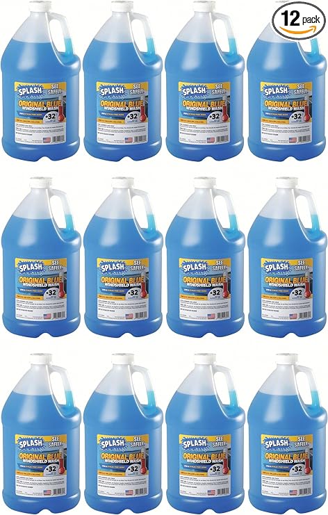 12 Pack Splash Original Blue Windshield Washer Fluid +32 Degree 1 Gallon