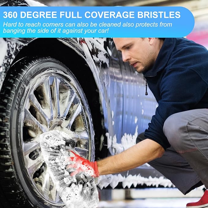 Tanlade 2 Pcs Car Wash Brush Head with Soft Detailing Bristle Flow Through Car Cleaning Brush Exterior Wash Equipment for Auto Truck RV Boat Camper(10 Inch,Gray)