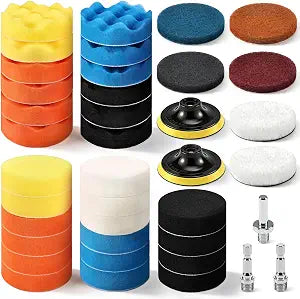 3 Inch 38 PCS Buffing Polishing Pads, Car Foam Sponge Drill Attachment