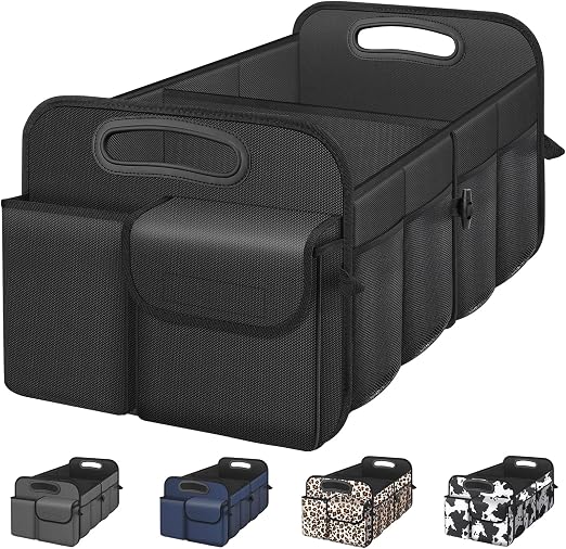 Femuar Car Trunk Organizer with Large Capacity Waterproof Car Accessories for Women & Men, Collapsible Trunk Organizer f