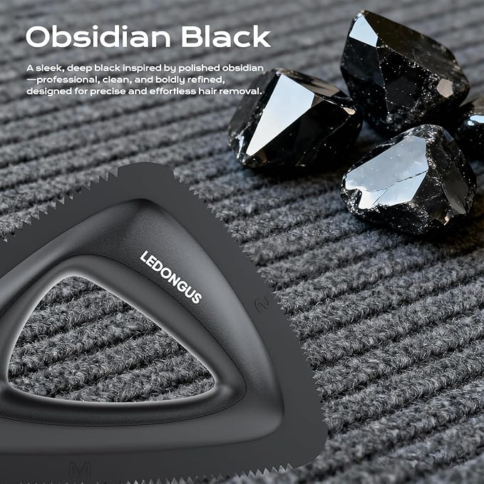 Pet Hair Remover for Car and Home - Multi-Surface Fur Removal Tool for Car Interiors, Furniture, Couch, Carpet, and Bedding | Portable and Effective Cat & Dog Hair Remover(Obsidian Black)