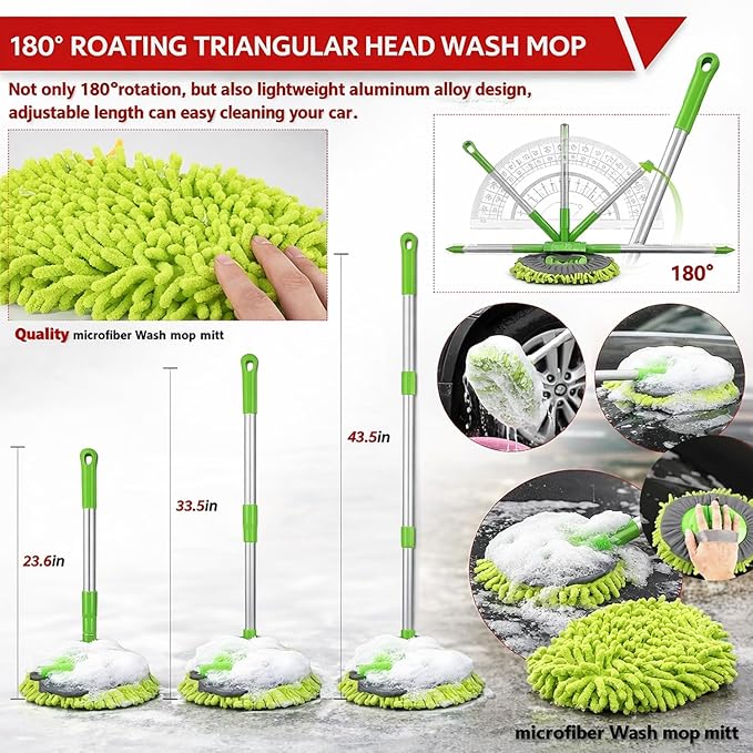 63PCS Car Wash Cleaning Kit,Car Wash Brush with Long Handle,Car Detailing Kit with Foam Gun,Car Cleaning Supplies,Handheld Vacuum, Car Detailing Kit (62PCS)