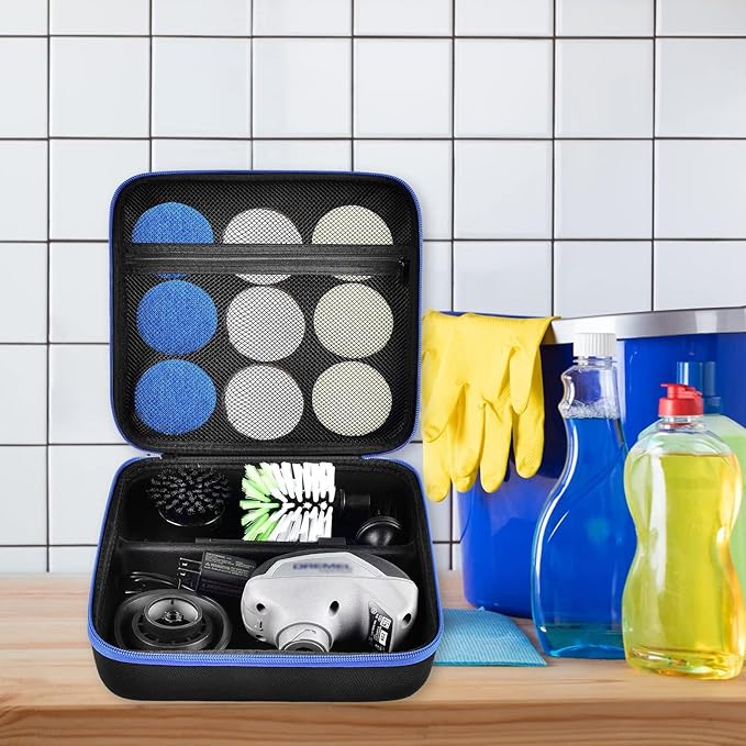 PAIYULE Case for Dremel Versa Power Scrubber Kit Cleaning Tool PC10-07/ PC360-5 Grout Brush, Bathroom Shower Scrub Kitchen & Bathtub Cleaner Holder for More Kinds Spin Scrubbers, Sponge Pads(Box Only)