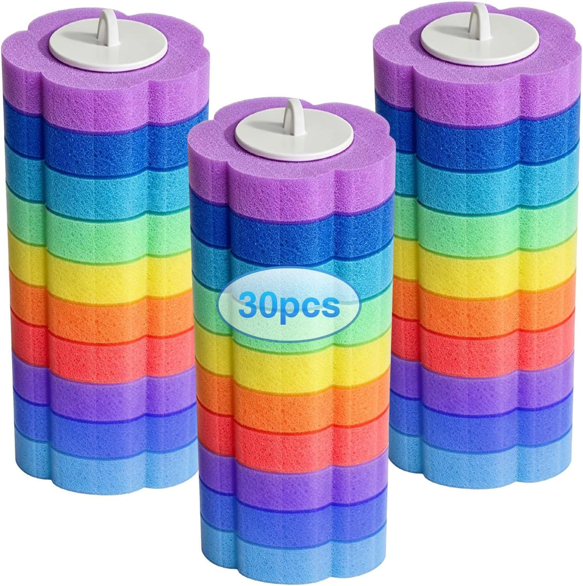 Disposable 30 Rainbow Refills Brush with 2X Water-Activated Cleaning Fluid