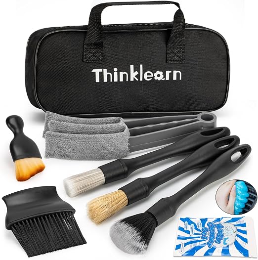 ThinkLearn Car Detailing Kit Brush Set with Cleaning Gel, Car Accessories