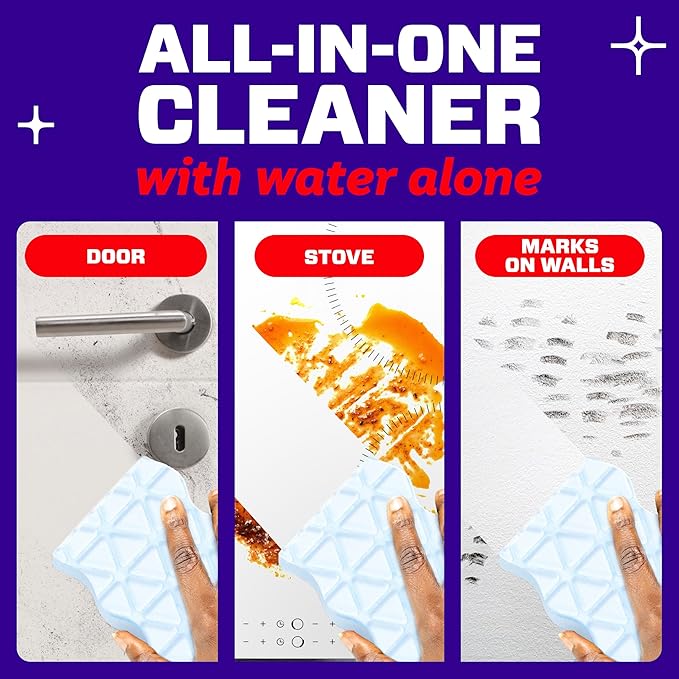 Mr. Clean Magic Eraser Sponge, All Purpose Cleaner, Cleaning Scrubber, Wall, Sneaker, Kitchen, Bathroom, Shower Cleaning Supplies, Melamine Sponge, Cleaning Pads, Whole Home Extra Durable, 12ct