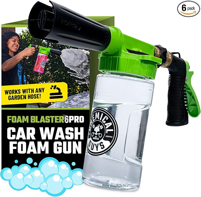 Chemical Guys TORQ Foam Blaster 6 - Foam Cannon Garden Hose Attachment,Easy to Use,Sprays Thick Suds for Safe Washing Trucks,SUVs,Motorcycles,RVs,and Other Vehicles,(Pack of 6)