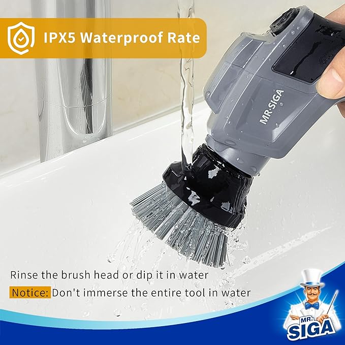 MR.SIGA Electric Spin Scrubber Flat Brush Refills, 3 Pack
