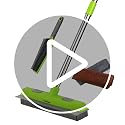 Rubber Broom for Pet Hair —Gets What Your Vacuum Misses,Non-Scratch Carpet Rake 24 "-61 "Adjustable Handle,4-in-1 (Squeegee+Pet Brush+2 Microfiber Cloth),Stairs,Corners, Rugs,Hardwood Green