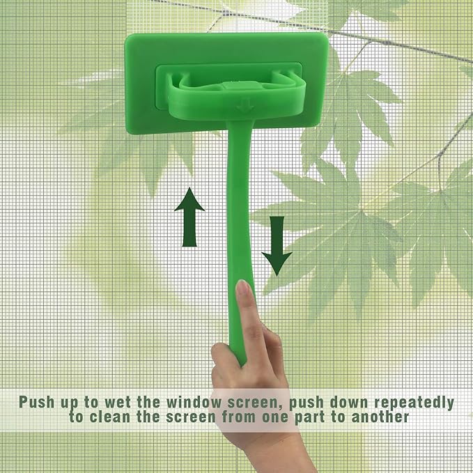 MyLifeUNIT Mesh Screen Cleaner, Detachable Window Screen Cleaning Brush Washing Tool, Windows Screen Cleaner with Wet and Dry Dual-Use