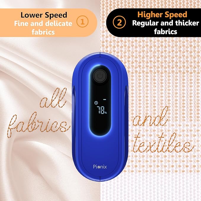 Pionix Fabric Shaver, Sweater Shavers to Remove Pilling, High-Perf Defuzzer, Rechargeable Electric Lint Shaver for Fuzz and Lint Balls from Clothing, Upholstery 2000mah Battery (Candy Blue)