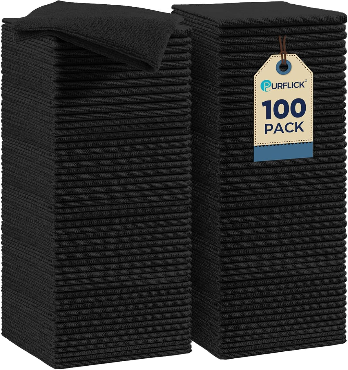 Shop Towels, 100 Pack Bulk Microfiber Cleaning Cloth 11.5" x 11.5"