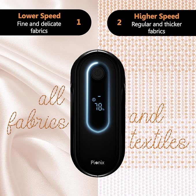 Pionix Fabric Shaver, Sweater Shavers to Remove Pilling, High-Perf Defuzzer, Rechargeable Electric Lint Shaver for Fuzz and Lint Balls from Clothing, Upholstery 2000mah Battery (Charcoal Black)
