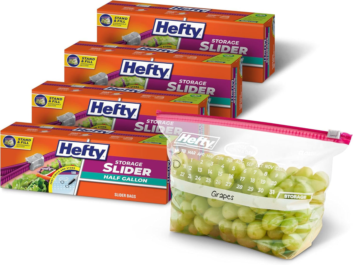 Calendar Slider Storage Bags, Half Gallon Size, 4pk, 32ct (128 Total)