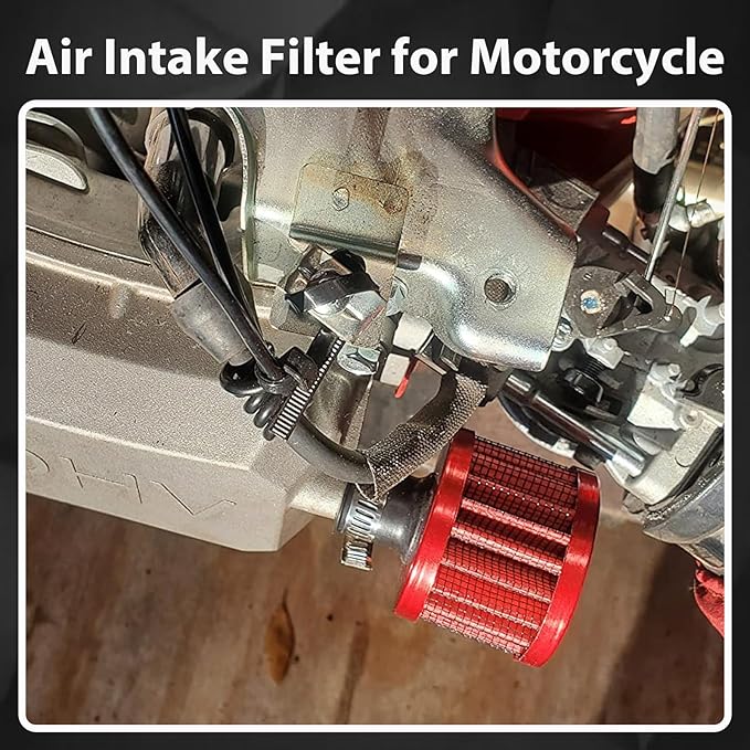 18mm Cold Air Intake Filter, Automotive Cold Air Breather Filter with Adjustable Clamp, Car Valve CoverTurbo Vent Cleaner Accessory, Fits for Car Motorcycle (Sliver)