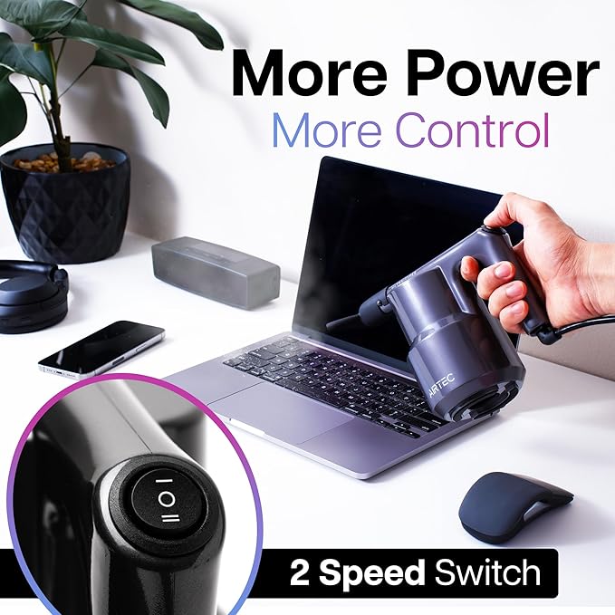 IT Dusters AirTec Ultra Electric Air Duster Blower for PC, Laptop, Console, Electronics and Home Cleaning, Environmental Alternative to Spray air can Duster Keyboard Cleaner (Type 6)