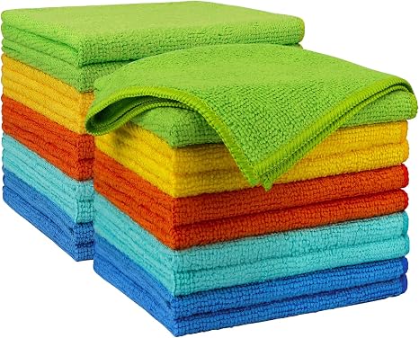 AIDEA Microfiber Cleaning Cloth 20PK, Microfiber Towels for Cars 12"×12"