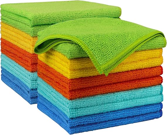 AIDEA Microfiber Cleaning Cloth 20PK, Microfiber Towels for Cars 12"×12"