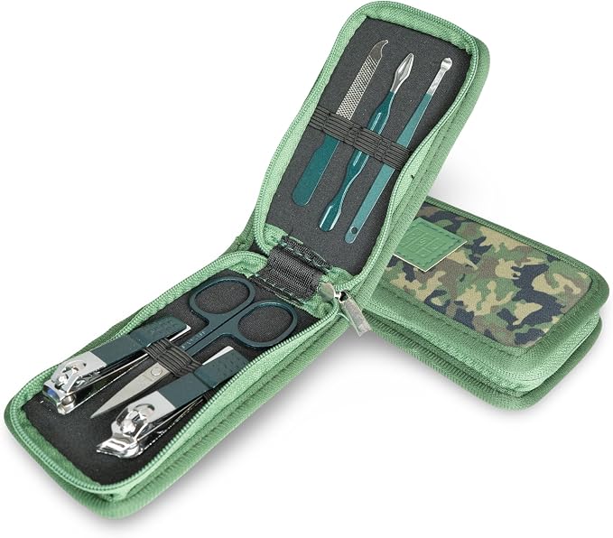 Made Easy Kit Nail Clipper Set – 7-Piece Portable Manicure & Grooming Kit Stainless Steel Tools in Neoprene Case – Stay 