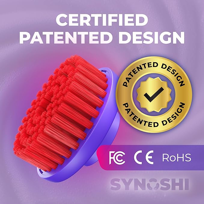 Synoshi PRO Round Brush Set (2 Units) for Electric Spin Scrubber Brush for Bathroom, Shower, Floor and Tiles. Electric Spin Scrubber Heads for Cleaning