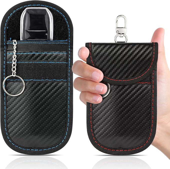 Hoiny 2 Pack Faraday Car Key Pouch, RFID Signal Blocking Fob Protector