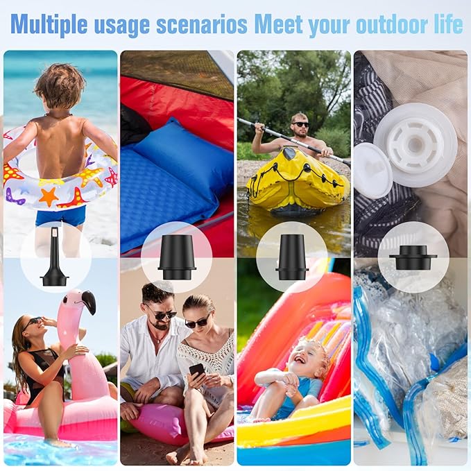 Mini Electric Air Pump for Inflatables, Ultra-Compact & Portable, Brushless Motor – Rapid Inflate & Deflate for Pool Floats, Air Mattresses, Swimming Rings, and Vacuum Storage Bags