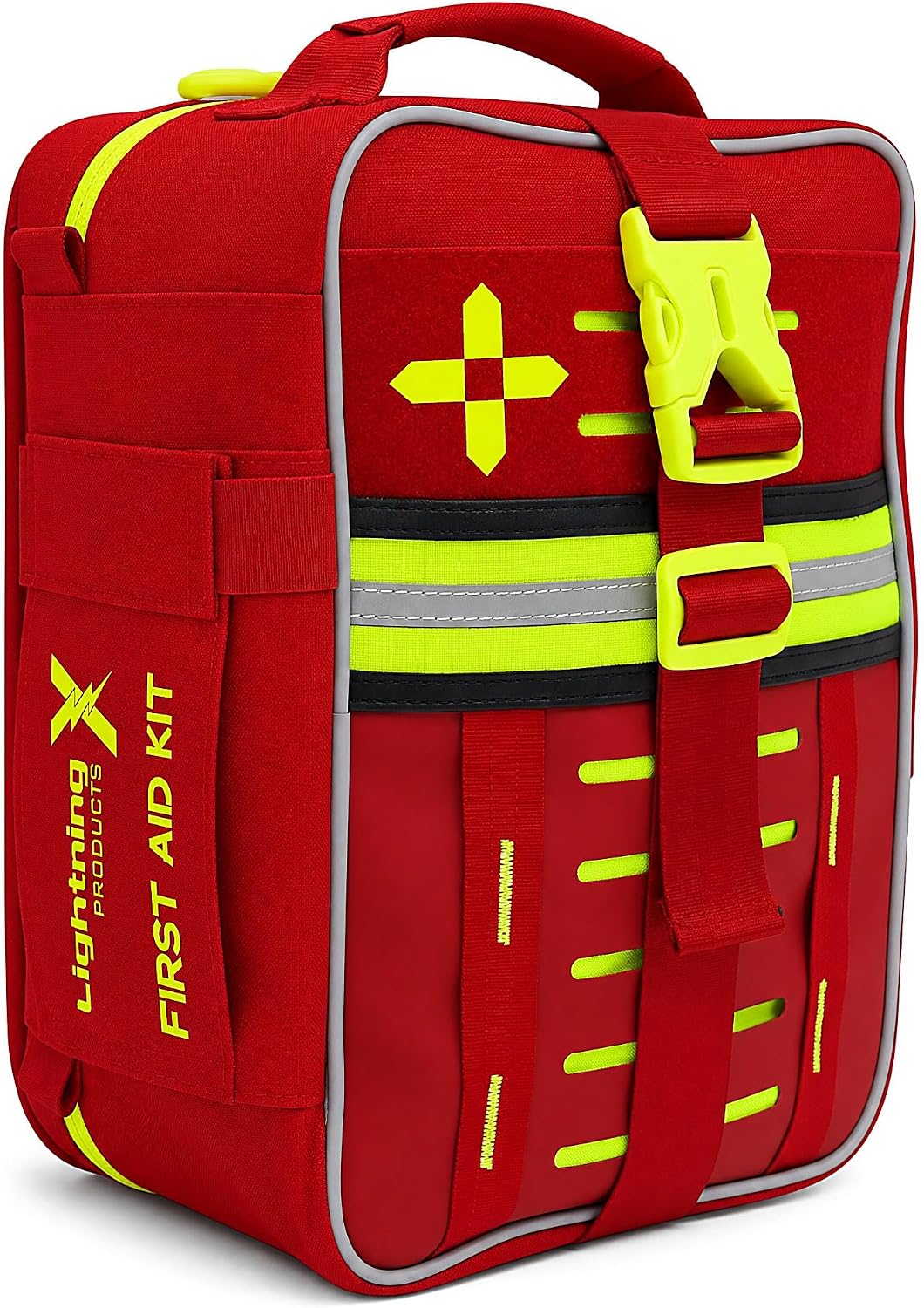 Lightning X Large 364 Piece First Aid Kit OSHA ANSI Class B+, Soft Case, Color-Coded Emergency Medical Trauma Kit for Home, Vehicle, Workplace, Outdoor