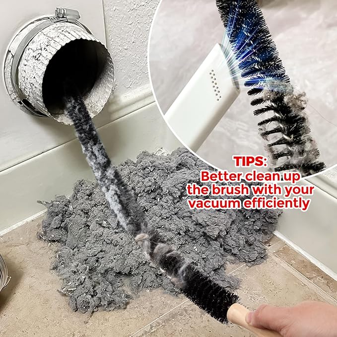 Holikme Dryer Vent Cleaner Kit 4 Pack - Household Cleaning Supplies,Long Flexible Refrigerator Coil Brush Radiator Brush,Dryer Lint Brush Home Essentials for Lint Trap Dust Vacuum Brush