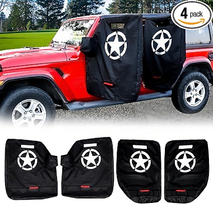 Door Storage Bags Cover for 1976-2026 Jeep Wrangler CJ YJ TJ JK JLJT 4Door
