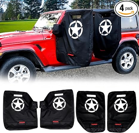 Door Storage Bags Cover for 1976-2026 Jeep Wrangler CJ YJ TJ JK JLJT 4Door