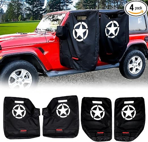 Door Storage Bags Cover for 1976-2026 Jeep Wrangler CJ YJ TJ JK JLJT 4Door