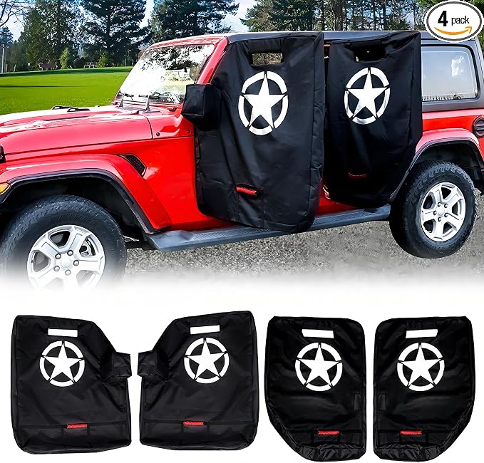 Door Storage Bags Cover for 1976-2026 Jeep Wrangler CJ YJ TJ JK JLJT 4Door