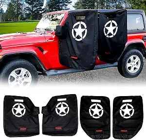 Door Storage Bags Cover for 1976-2026 Jeep Wrangler CJ YJ TJ JK JLJT 4Door