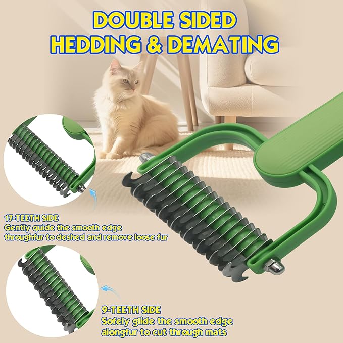 Pet Hair Removal Glove for Cats & Dogs, 2 Pcs Thickened Five-Finger Electrostatic Hair Remover Golve,Magic Brush with Pet Hair Remover Comb on Carpet, Clothing, Laundry, Couch