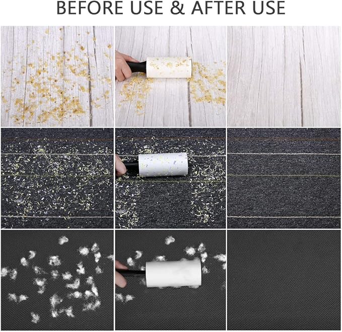 Lint Roller for Pet Hair - 480 Sheets, 4 Handles & 8 Refills, Easy-Peel Diagonal Cut, Strong Adhesive for Clothes, Furniture, Car, Dog & Cat Hair Remover