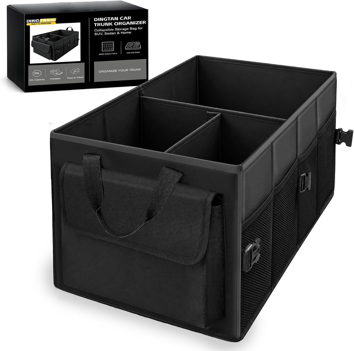 50L Trunk Organizer, Medium Foldable Car Organizer for SUV, Jeep, Sedan