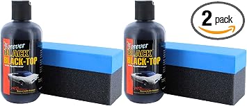 Forever Car Care Products FB813 Black Top Gel with Foam Applicator (2 Pack) - Vinyl Convertible Top Dye, UV Protectant a