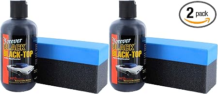 Forever Car Care Products FB813 Black Top Gel with Foam Applicator (2 Pack) - Vinyl Convertible Top Dye, UV Protectant a