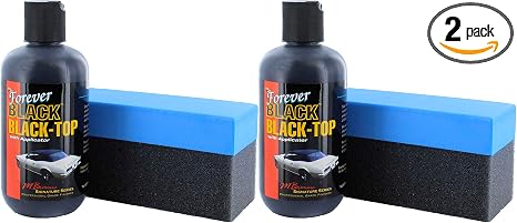 Forever Car Care Products FB813 Black Top Gel with Foam Applicator (2 Pack) - Vinyl Convertible Top Dye, UV Protectant a