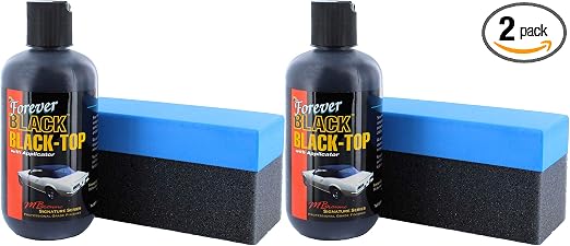 Forever Car Care Products FB813 Black Top Gel with Foam Applicator (2 Pack) - Vinyl Convertible Top Dye, UV Protectant a