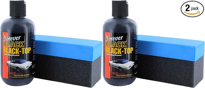 Forever Car Care Products FB813 Black Top Gel with Foam Applicator (2 Pack) - Vinyl Convertible Top Dye, UV Protectant a