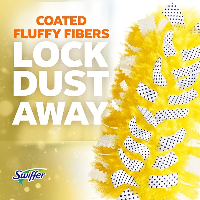 Swiffer Duster Kit with 3 ft Extendable Handle, Heavy Duty Dusting Starter Kit with 3 Refills, for Ceiling Fans, Vents and Hard to Reach Places