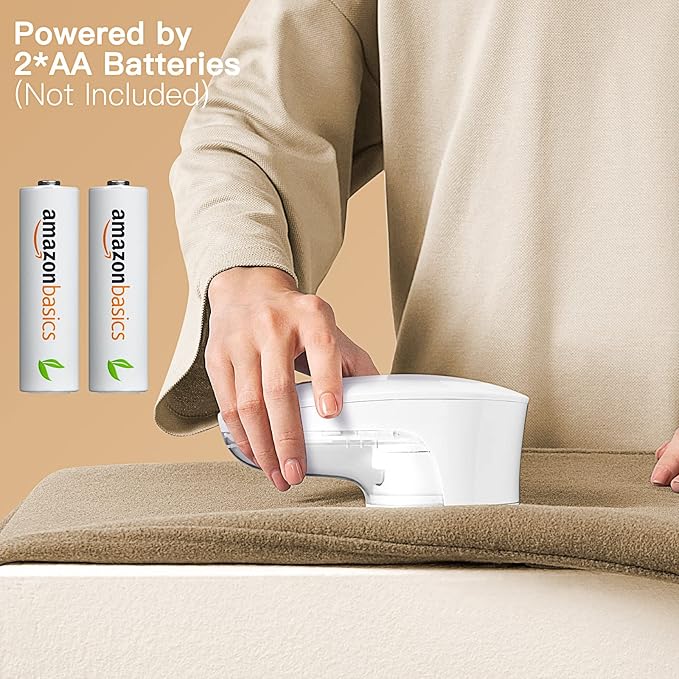 Ruidla Fabric Shaver Lint Remover, Sweater Shaver with Replaceable Stainless Steel 6-Leaf Blades, Fabric Defuzzer for Clothes Fuzz, Lint Balls - Battery Operated