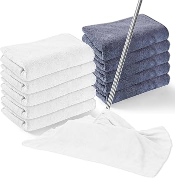 SmoothNovelty 10 Pcs Extra Large Microfiber Cleaning Cloth, White, Gray